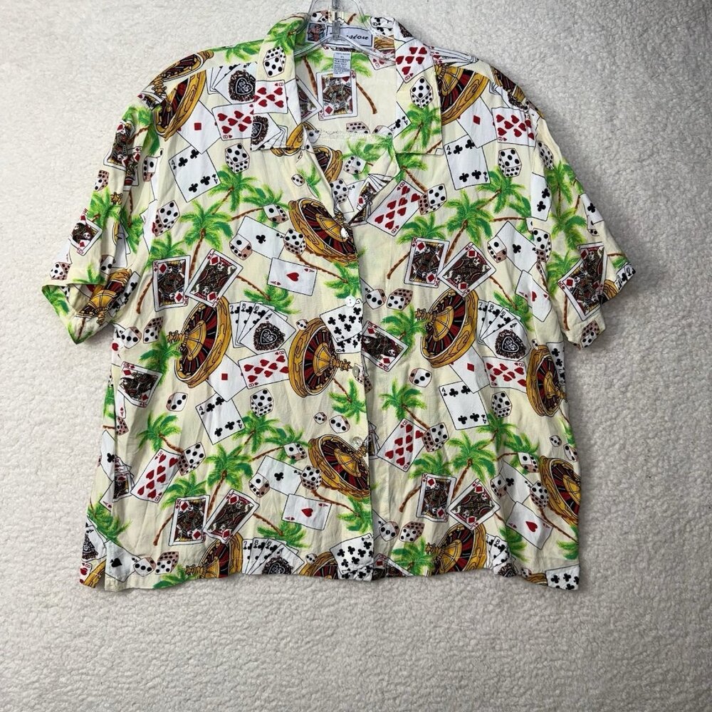 Vintage Passion Women's Shirt Size XL Las Vegas Gambling Cards Dice Roulette